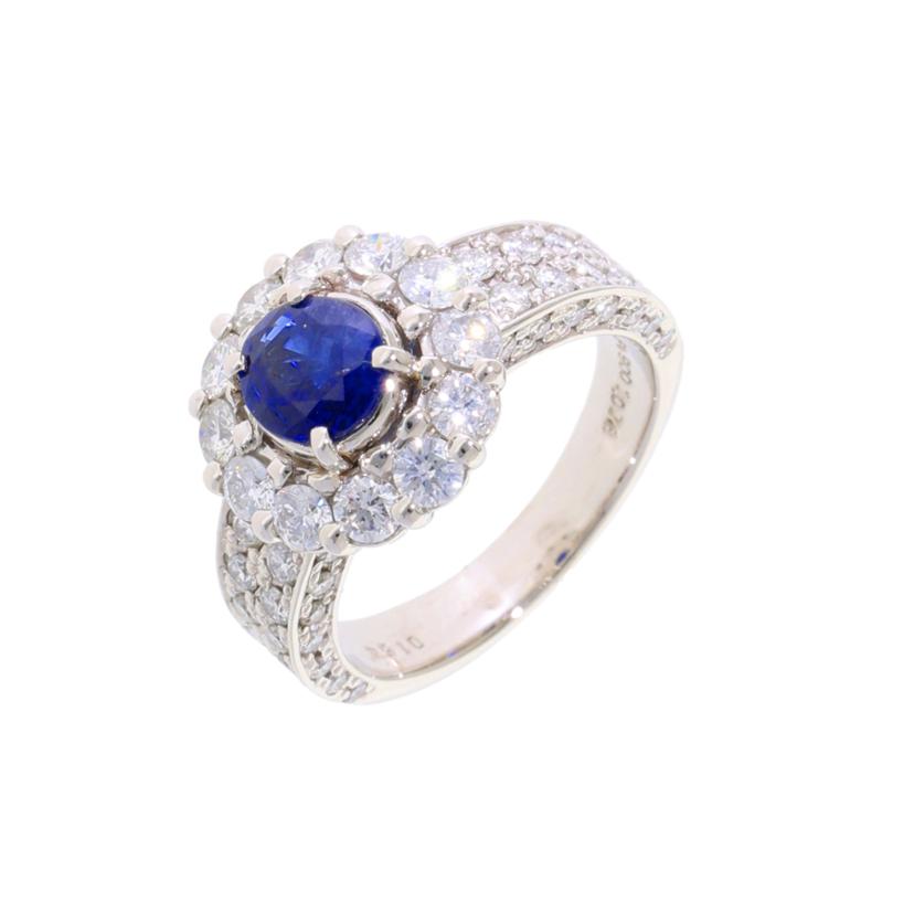 /◎　ＰＴ９００サファイアダイヤリング１．０７８／Ｄ１．６４ｃｔ//Aランク/75