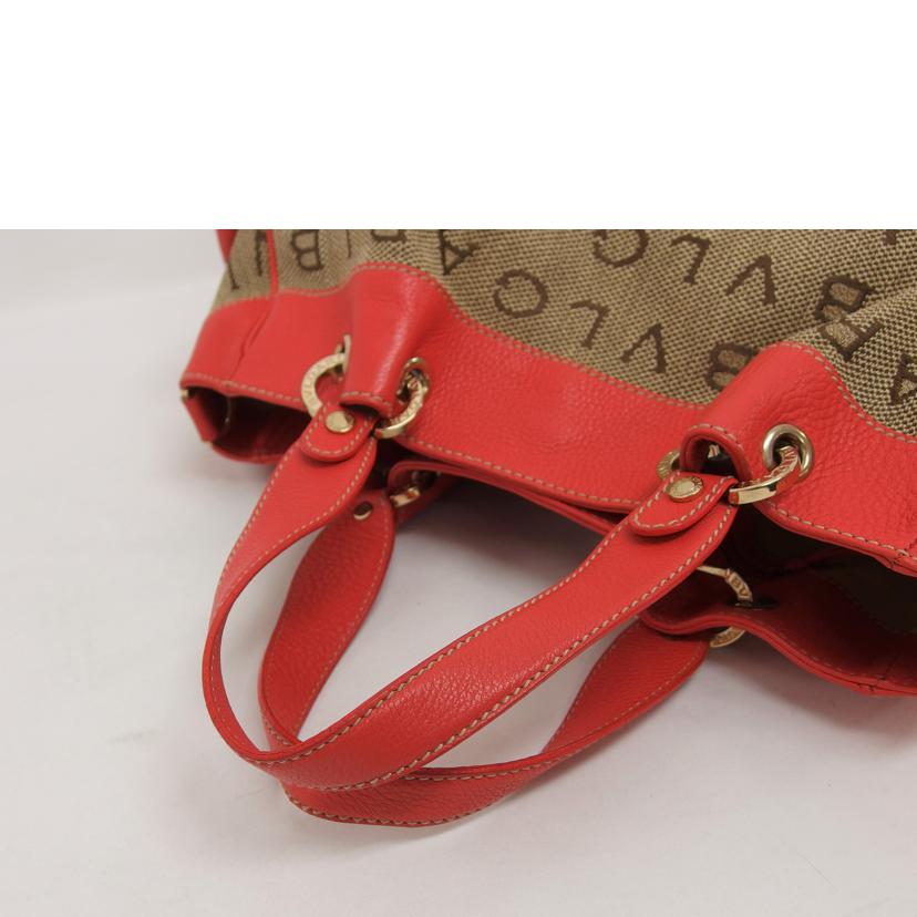 BVLGARI ブルガリ ハンドバッグ レザー キャンバス
