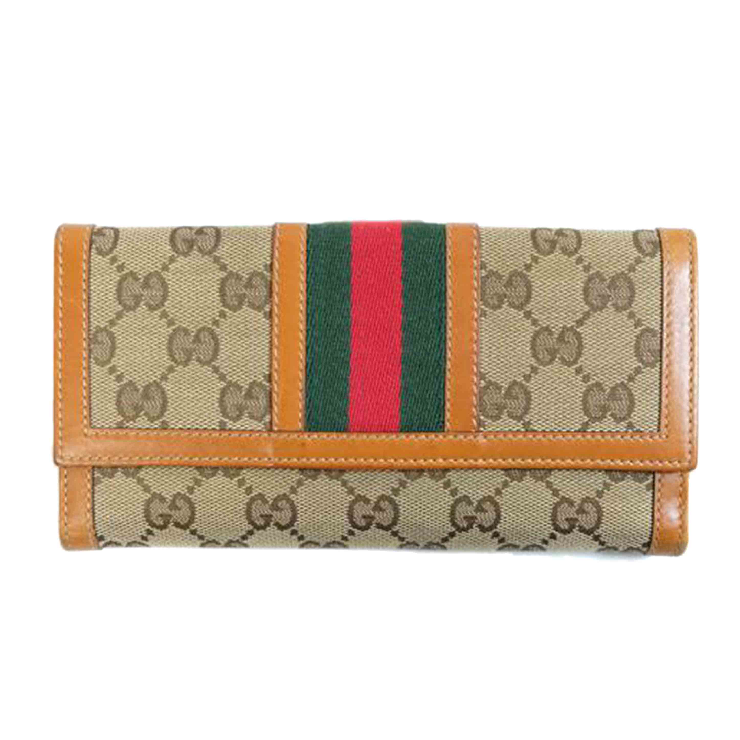 　　ＧＵＣＣＩ グッチ/シェリーライン　ＧＧキャンバスＷホック長財布/258037//427*/BCランク/71