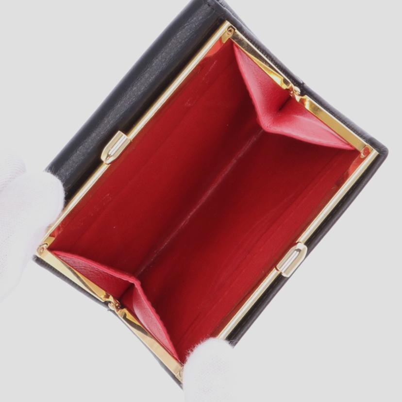 Ｃ．Ｄｉｏｒ クリスチャンディオール　ディオール　財布　小物　三つ折り　がま口　コンパクトウォレット　レディース　ブラック　黒　レッド　赤/三つ折りがま口財布//Bランク/75