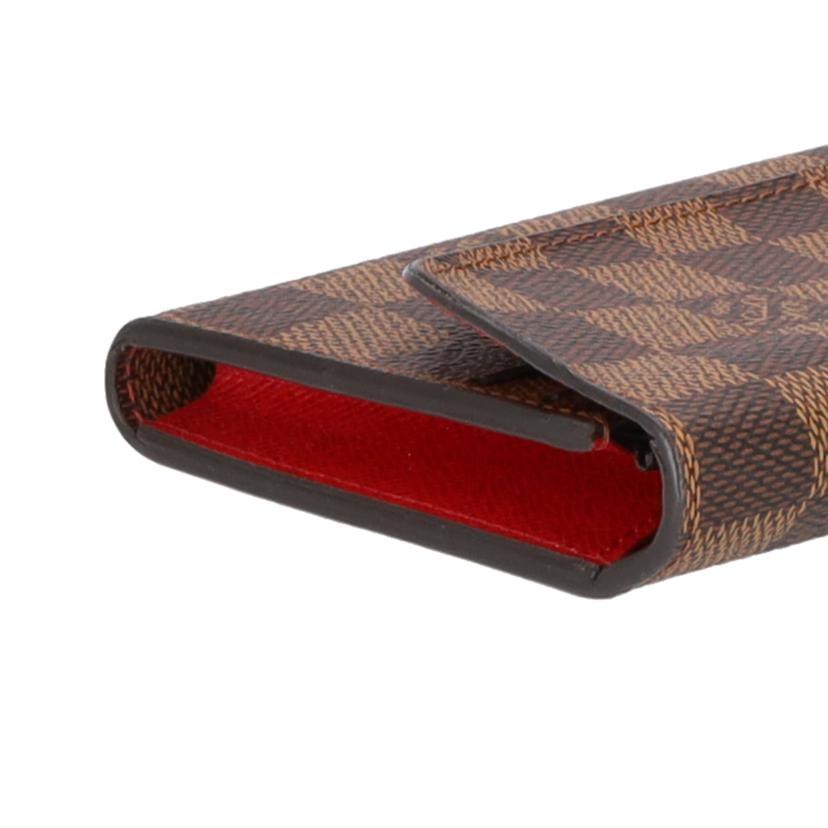 【セール中！】ルイヴィトン ダミエ ポルトフォイユエミリー ルージュ 長財布 赤 LOUIS VUITTON ダミエ ホルトフォイユ・エミリー 未使用級美品☆ルイ