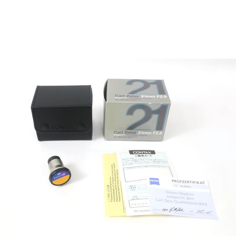 ＣＯＮＴＡＸ　Ｃａｒｌ　Ｚｅｉｓｓ コンタックス カール・ツァイス/一眼レフレンズ　Ｃａｒｌ　Ｚｅｉｓｓ　２１ｍｍ　Ｆ２．８　ＣｏｎｔａｘＧマウント/Biogon T 2.8/21//8195071/Aランク/65
