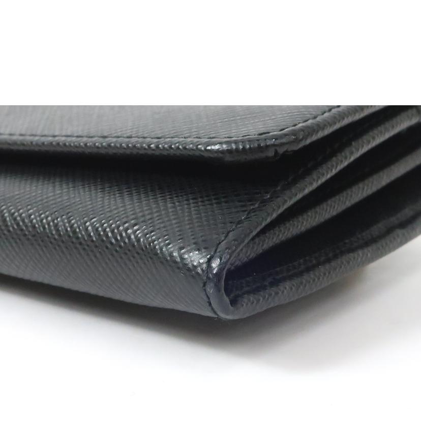 ＰＲＡＤＡ プラダ/サフィアーノ　二つ折り長財布　パスケース付き　ブラック/1MH132//Aランク/65