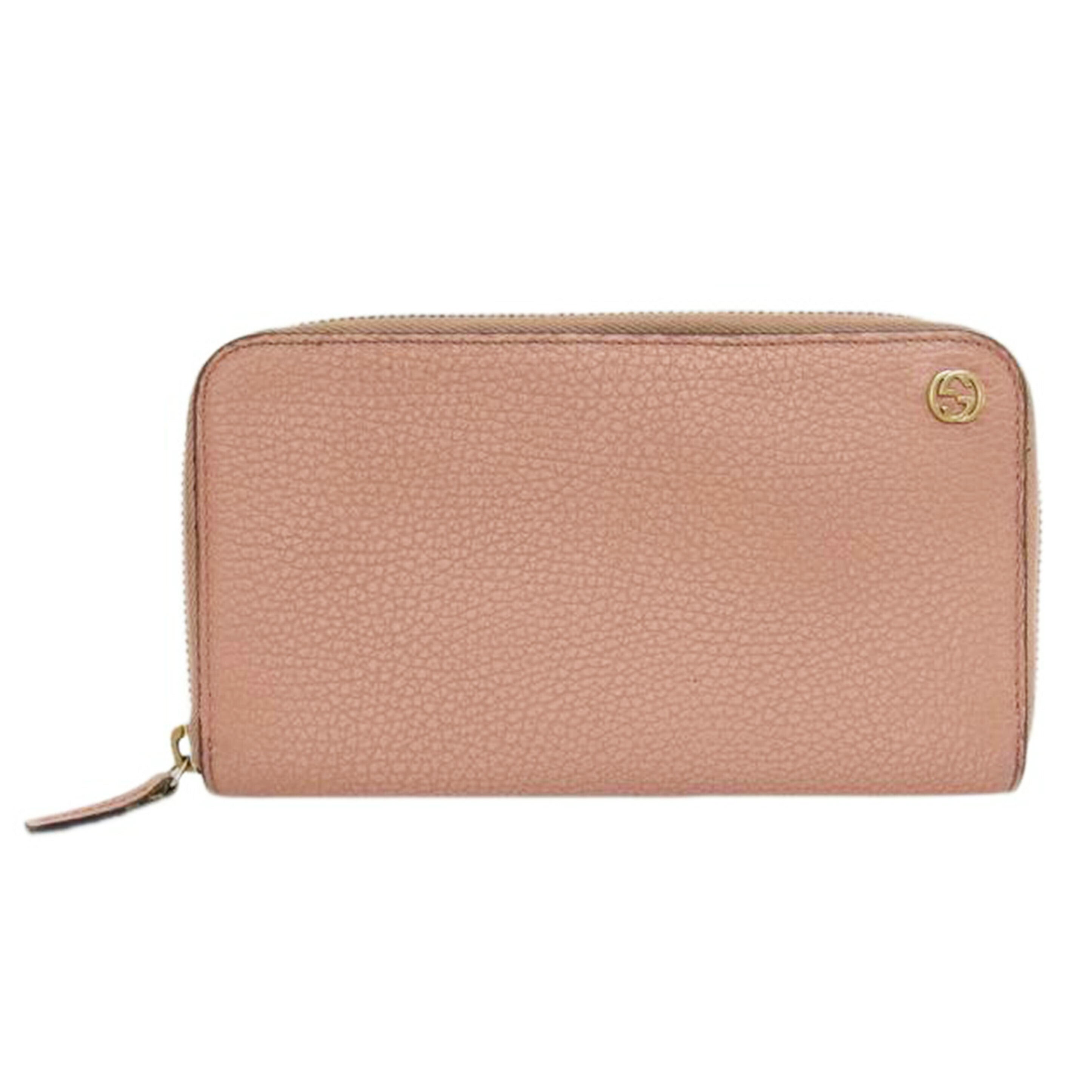 ＧＵＣＣＩ グッチ/インターロッキングＧ／ラウンドファスナー長財布／ピンク/4493･47//2067/Bランク/04