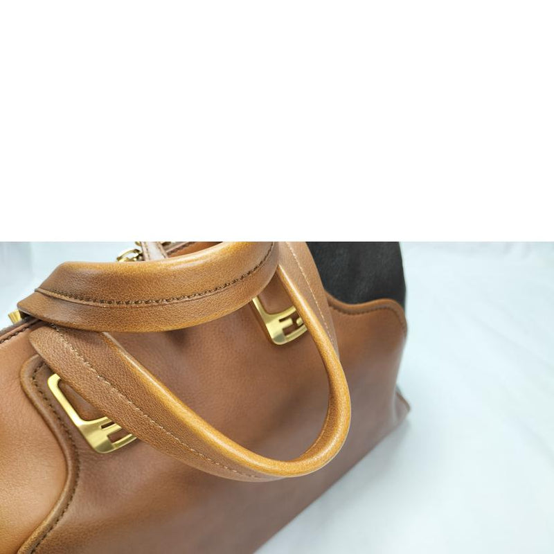 フェンディ FENDI カメレオン 8BL110  2WAYハンドバッグ ブラウン系 ベージュ系 レザー ゴールド金具 ショルダーバッグ 通勤通学 hand bag leather