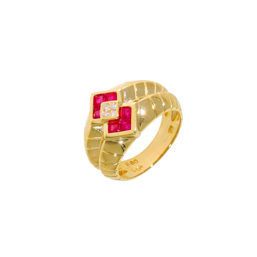 /　Ｋ１８ルビーダイヤリング０．８０／Ｄ０．０４ｃｔ//ABランク/75