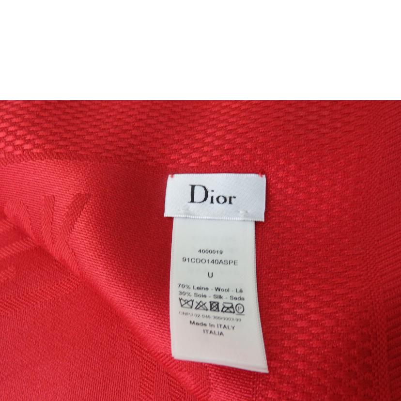 Ｃｈｒｉｓｔｉａｎ　Ｄｉｏｒ クリスチャンディオール/トロッタースカーフ／ウール７０％シルク３０％／赤//Aランク/84