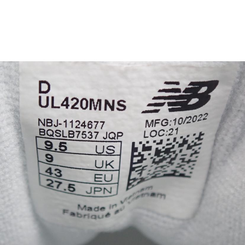 ｎｅｗ　ｂａｌａｎｃｅ ﾆｭｰﾊﾞﾗﾝｽ/ＮＢ　４２０Ｍ/UL420WNS//27.5cm/Aランク/62