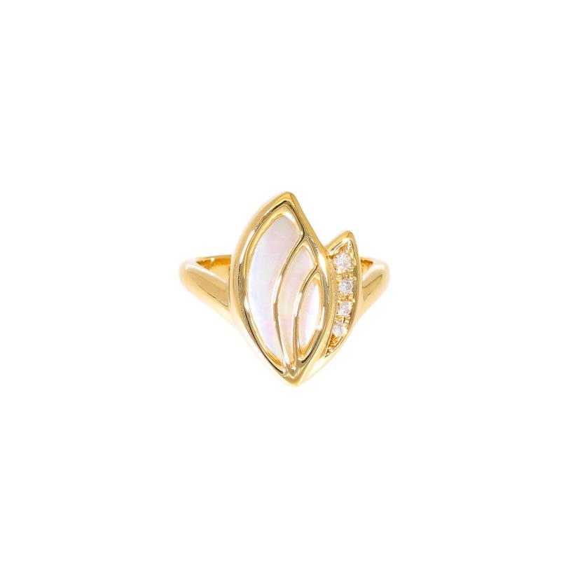 /　タサキ／Ｋ１８シェルダイヤリング０．０４ｃｔ//Aランク/75