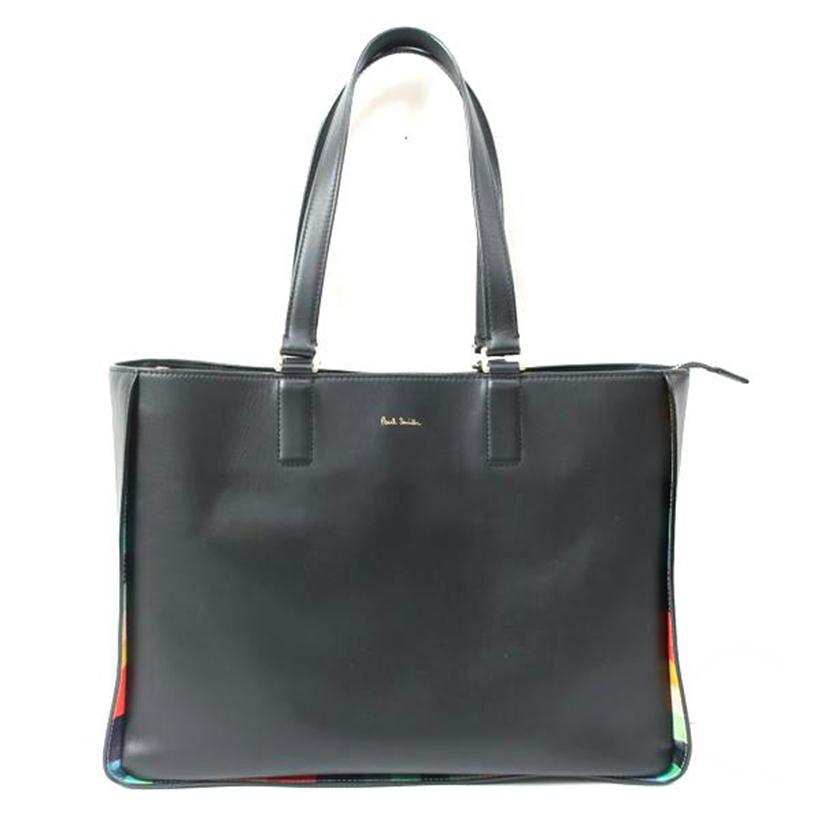 Ｐａｕｌ　Ｓｍｉｔｈ ポールスミス/レザートートバッグ　ハンドバッグ　Ａ４収納可　通勤　通学　ブラック　マルチカラー//ABランク/65
