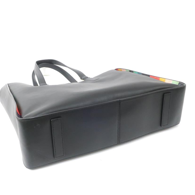 【希少品】ポールスミス レザー トートバッグ ハンドバッグ A4収納可 ブラック 美品 ポールスミス トートバッグ A4可 ブラック シボ革