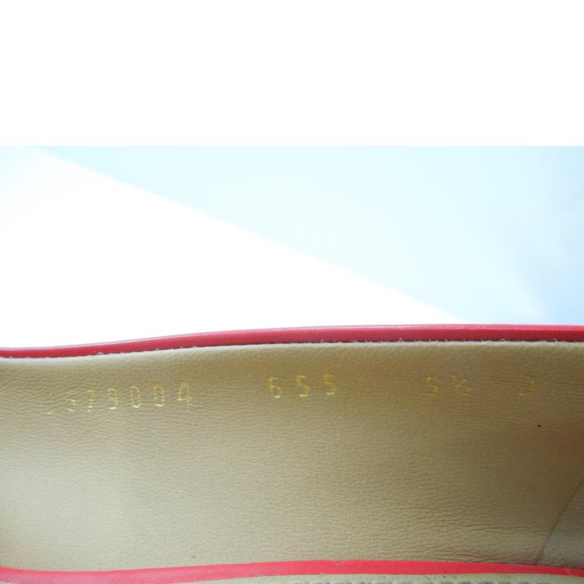 Ｓａｌｖａｔｏｒｅ　Ｆｅｒｒａｇａｍｏ/Ｓａｌｖａｔｏｒｅ　Ｆｅｒｒａｇａｍｏ　　パテントレザーローヒールパンプス　レッド　サイズ５　１／２/DG79004-655(EMY55)//ABランク/83