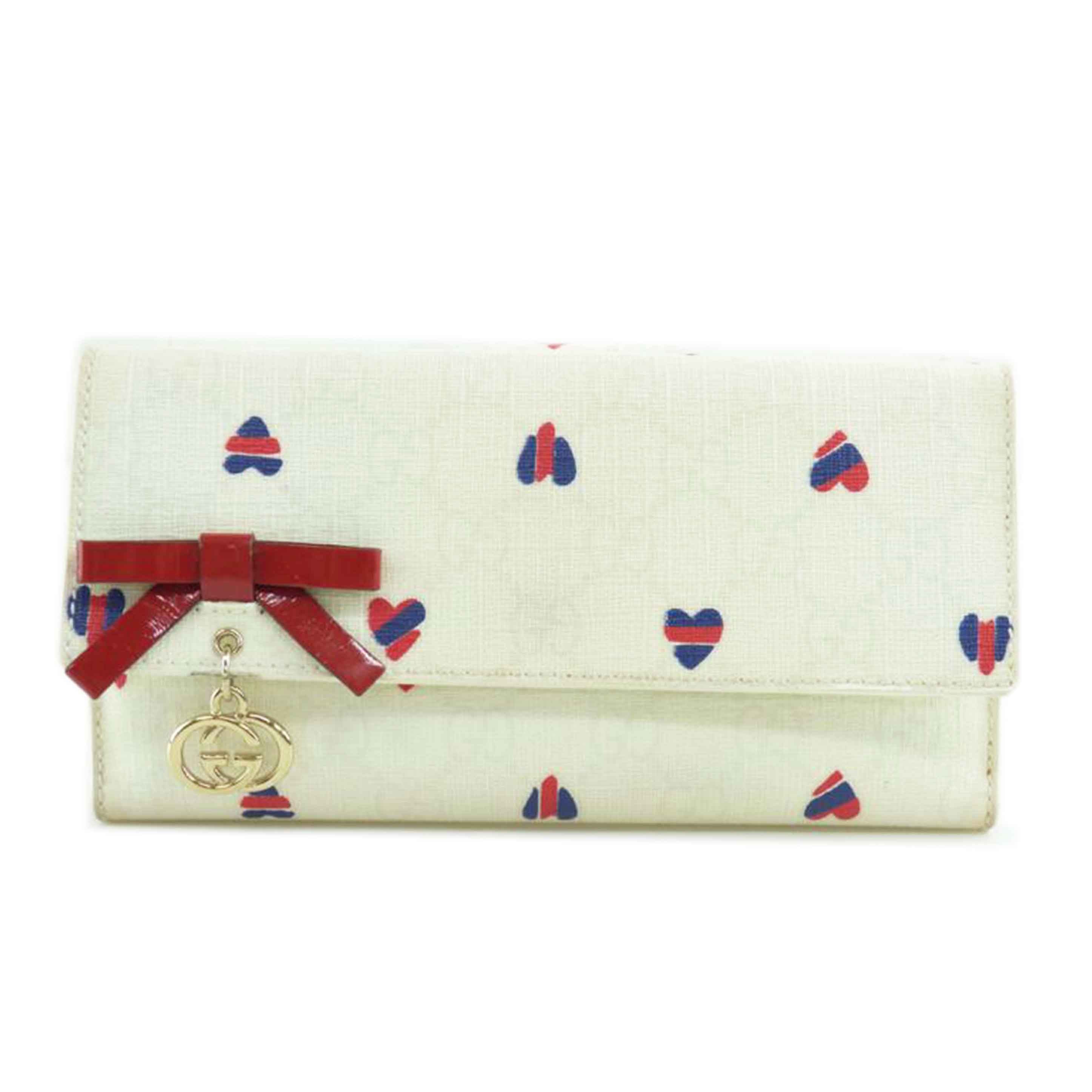 ＧＵＣＣＩ グッチ/ＧＧ　ＰＶＣレザーリボンハート長財布/212104//214*/Bランク/64