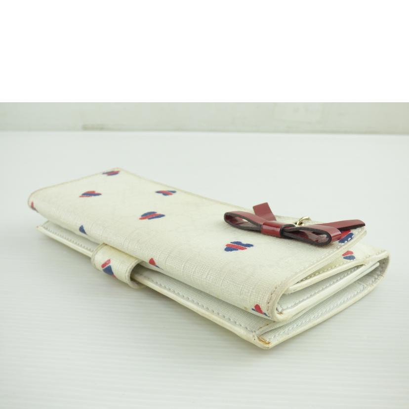 ＧＵＣＣＩ グッチ/ＧＧ　ＰＶＣレザーリボンハート長財布/212104//214*/Bランク/64