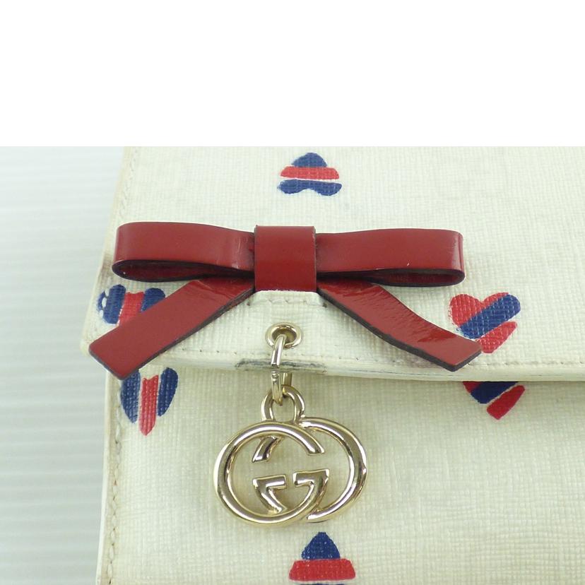 ＧＵＣＣＩ グッチ/ＧＧ　ＰＶＣレザーリボンハート長財布/212104//214*/Bランク/64