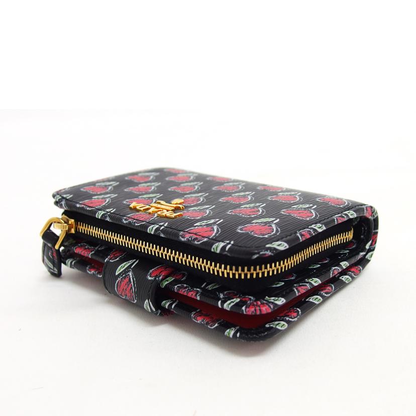 ＰＲＡＤＡ プラダ/Ｌ字ジップ二つ折りコンパクト財布／チューリップ/ML018//107/ABランク/04