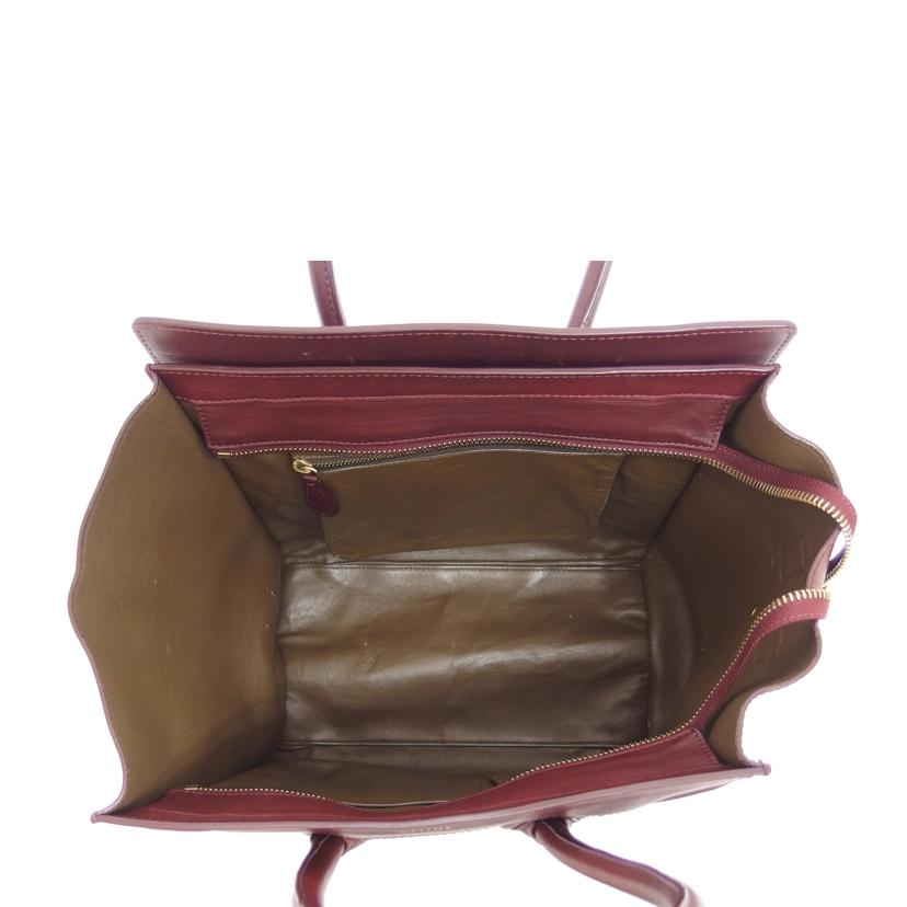 ＣＥＬＩＮＥ セリーヌ レザー ハンドバッグ/ラゲージミニショッパー／トートバッグ／ボルドー/165213HSC//Bランク/04