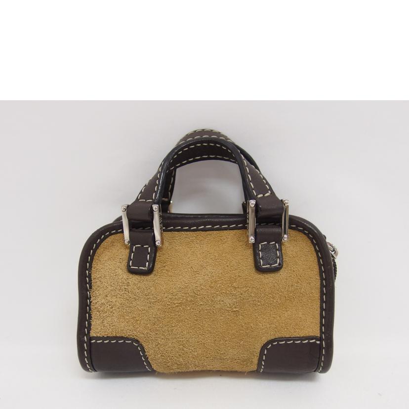 ＬＯＥＷＥ ロエベ 2WAY ハンドバッグ キーリング付き スエード ブラウン ベージュ/アマソナ／マイクロミニ／ショルダーバッグ/290612//ABランク/04