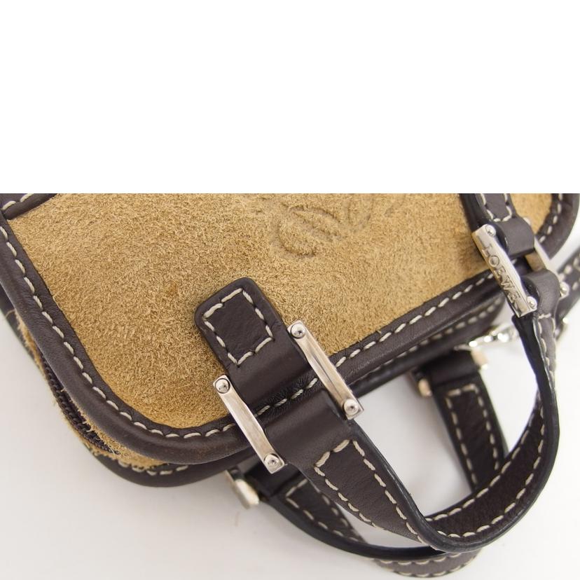 ＬＯＥＷＥ ロエベ 2WAY ハンドバッグ キーリング付き スエード ブラウン ベージュ/アマソナ／マイクロミニ／ショルダーバッグ/290612//ABランク/04