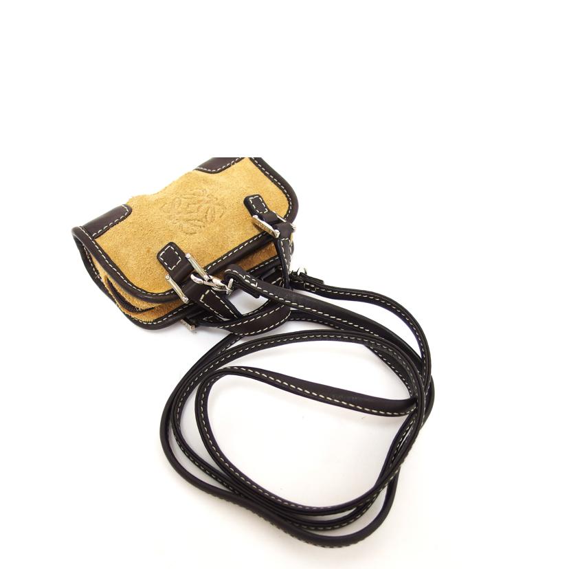 ＬＯＥＷＥ ロエベ 2WAY ハンドバッグ キーリング付き スエード ブラウン ベージュ/アマソナ／マイクロミニ／ショルダーバッグ/290612//ABランク/04