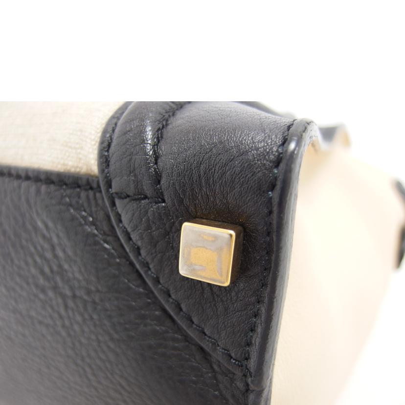 ＣＥＬＩＮＥ　 セリーヌ ハンドバッグ ベージュ ブラウン ブラック/ラゲージマイクロショッパー／トートバッグ／レザー×キャンバス/167792HJT//ABランク/04