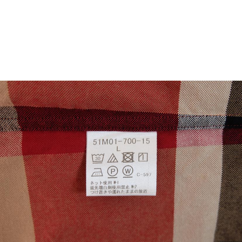 ＣＲＥＳＴＢＲＩＤＧＥ　ＢＬＡＣＫ　ＬＡＢＥＬ　 ｸﾘｽﾄﾌﾞﾘｯｼﾞ　ﾌﾞﾗｯｸﾚｰﾍﾞﾙ/赤チャック長シャツ/51M01-700-15//Bランク/71