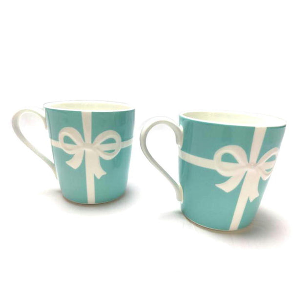 TIFFANY&CO. ティファニー/ブルーボックス リボン マグカップ ペア/ブランド食器/ABランク/52【中古】