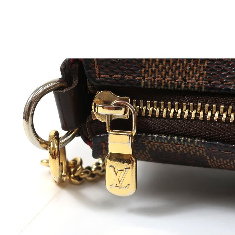 ＬＯＵＩＳ　ＶＵＩＴＴＯＮ ルイヴィトン ルイ・ヴィトン ビトン ダミエ・エベヌ 市松模様 ブラウン 茶 クラッチ チェーンショルダー ２ｗａｙバッグ ショルダーバッグ ハンドバッグ トートバッグ ブラウン メンズ レディース 定番 人気 ＬＶ 斜め掛け 肩がけ/エヴァ／ダミエ／エベヌ　２ＷＡＹバッグ　チェーンショルダー/N55213//DU1***/ABランク/65