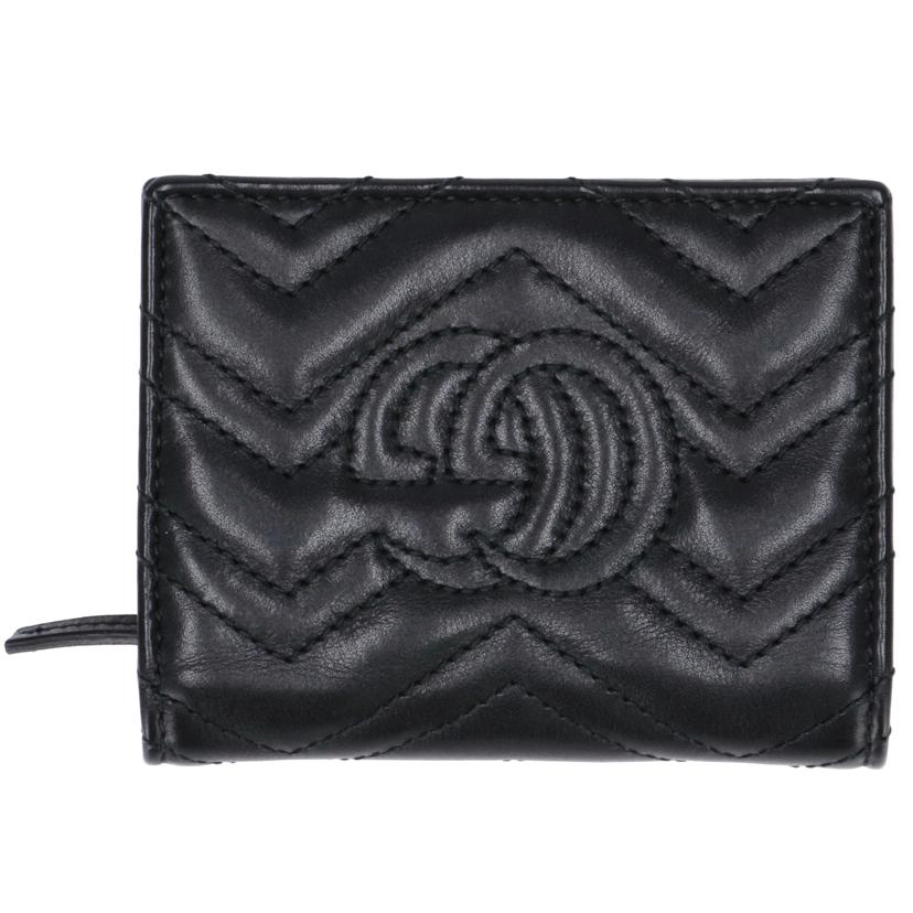 ＧＵＣＣＩ グッチ　財布　コンパクトウォレット　ミニ財布　カードケース　レディース　ブラック/ＧＧマーモントコンパクト財布/466492//0416/ABランク/75