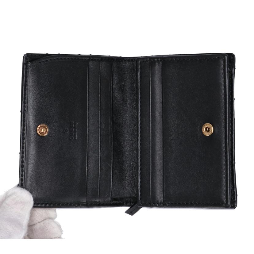 ＧＵＣＣＩ グッチ　財布　コンパクトウォレット　ミニ財布　カードケース　レディース　ブラック/ＧＧマーモントコンパクト財布/466492//0416/ABランク/75