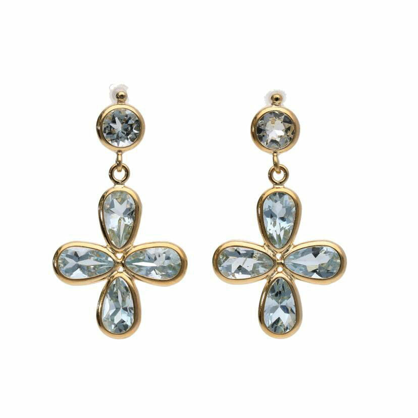 /　Ｋ１８アクアマリンピアス//Aランク/75