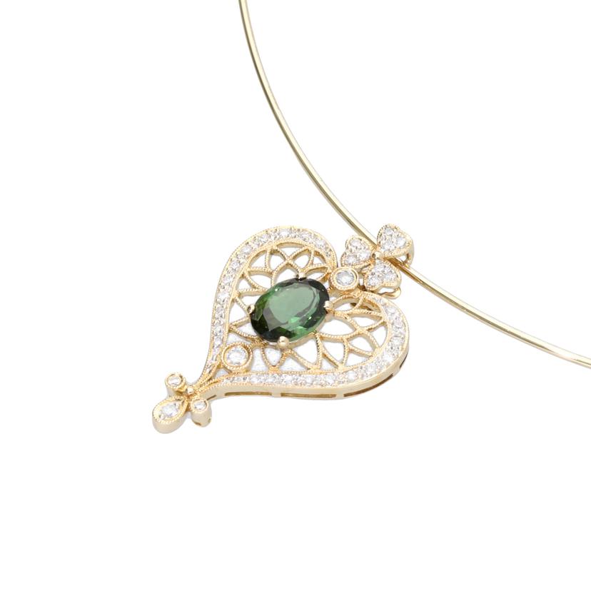 /◎　Ｋ１８トルマリンダイヤネックレス１．４１／Ｄ０．３３ｃｔ//Aランク/75