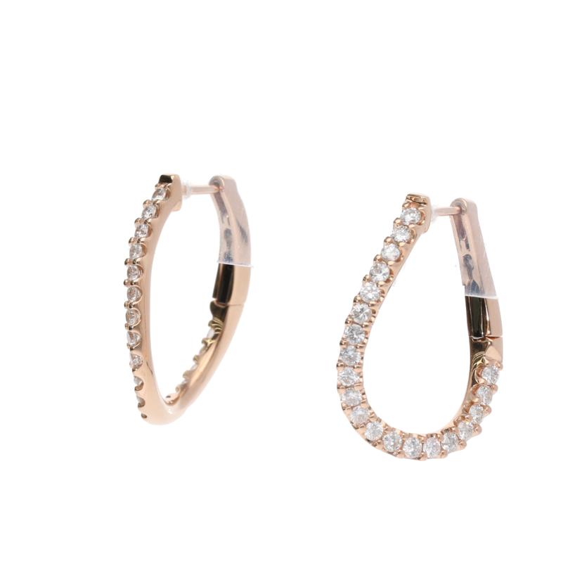 /　Ｋ１８ＰＧダイヤピアス０．５０／０．５０ｃｔ//Aランク/75