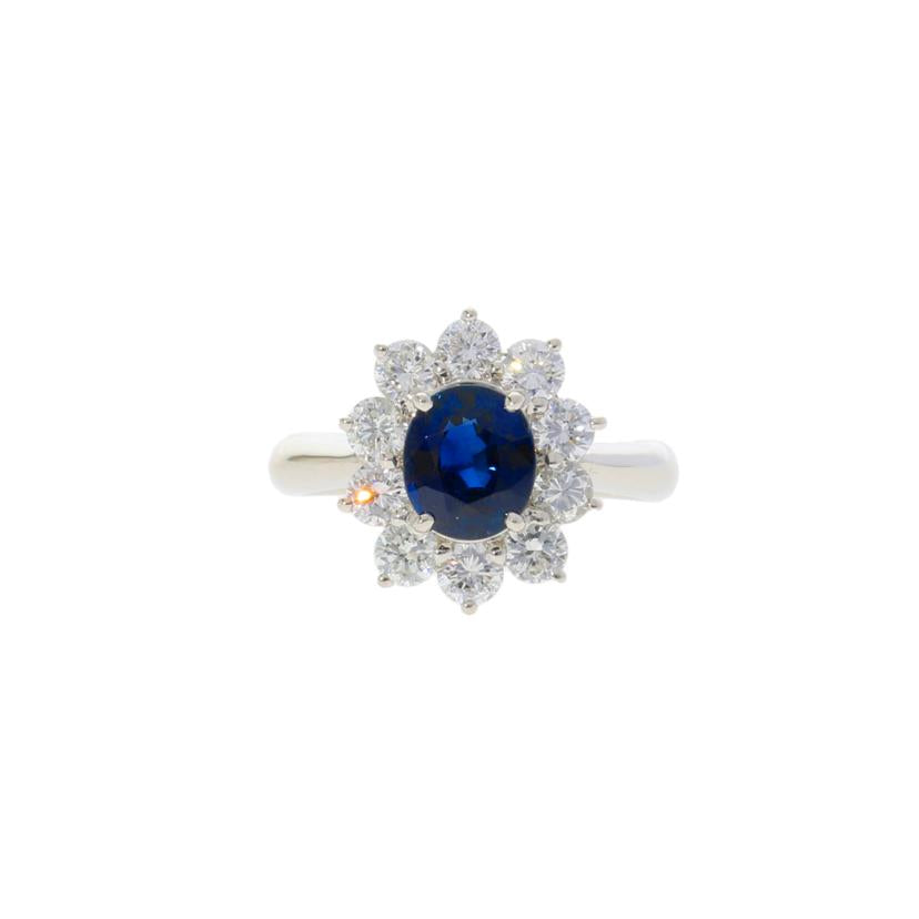 /◎Ｐｔ９５０サファイアダイヤリング１．６５５／Ｄ１．０８ｃｔ//Aランク/75