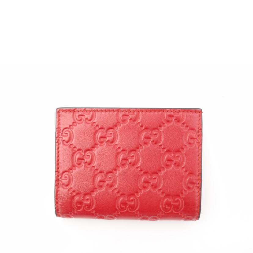 ＧＵＣＣＩ グッチ　赤　レディース/グッチシマ二つ折り札入れ／レッド/406924//493075/Aランク/69