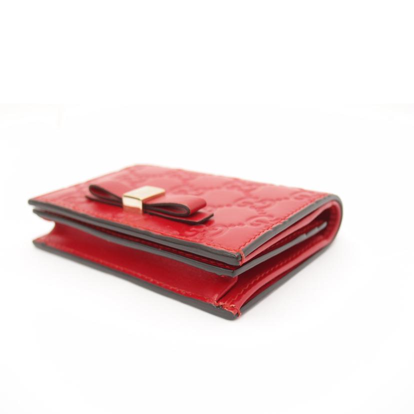 ＧＵＣＣＩ グッチ　赤　レディース/グッチシマ二つ折り札入れ／レッド/406924//493075/Aランク/69