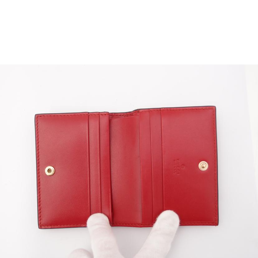 ＧＵＣＣＩ グッチ　赤　レディース/グッチシマ二つ折り札入れ／レッド/406924//493075/Aランク/69