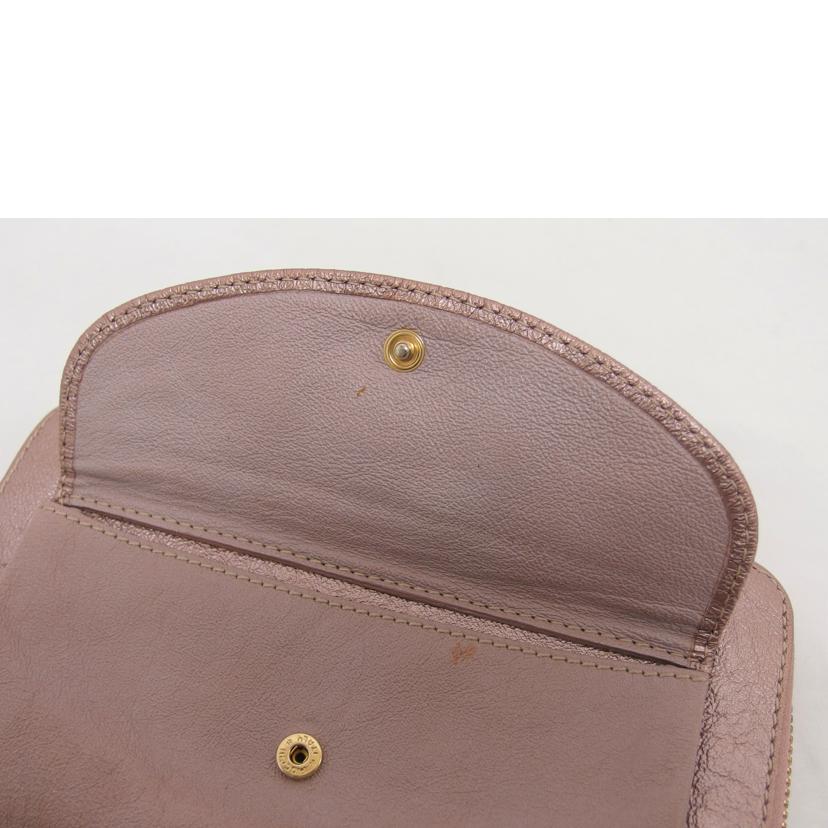 Ｃｈｌｏｅ クロエ/リボンモチーフ／ラウンドファスナー長財布／メタリックピンク//Bランク/04