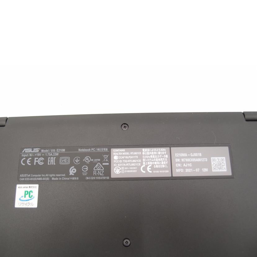 ＡＳＵＳ エイスース/ノートＰＣ／Ｅ２１０ＭＡ／ピーコックブルー/E210MA-GJ001B//M7N0CX05A081273/Aランク/69