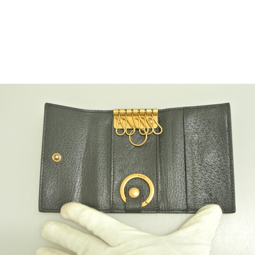 ＧＵＣＣＩ グッチ/ＧＧマーモント６連キーケース　黒/435305//0416/ABランク/87