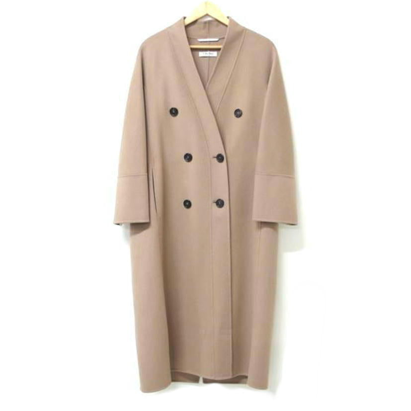 /Ｓ　Ｍａｘ　Ｍａｒａ　ノーカラーウールロングコート　　ベージュ　　サイズ４０/901608096-07//ABランク/83