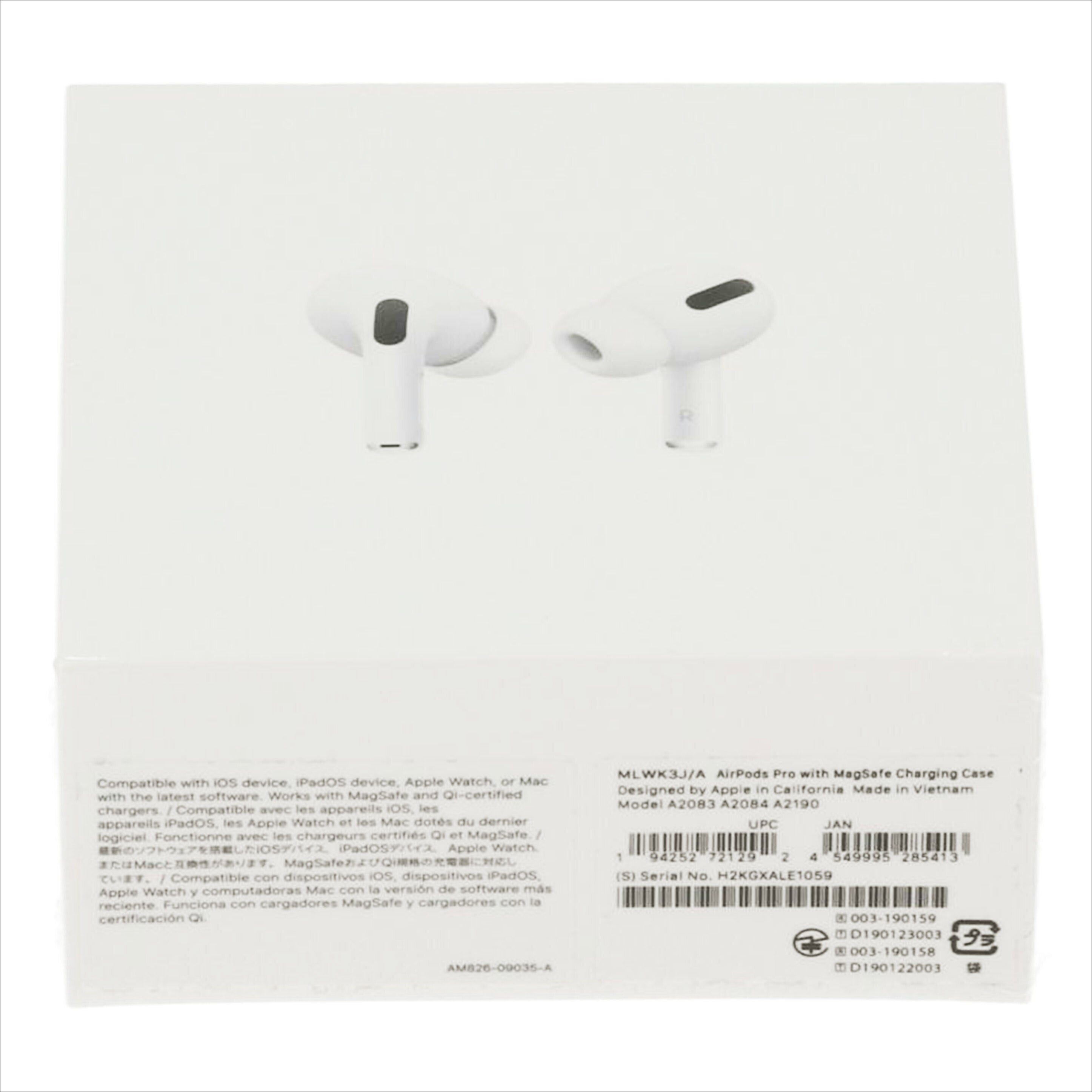 Apple アップル/AirPods Pro/MLWK3J/A//H2KGXALE1059/Sランク/62