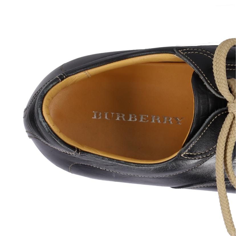 BURBERRY BU-1340 レザースニーカー25.0cm BURBERRY カーフレザー ローカットスニーカー 26.5cm ブラック