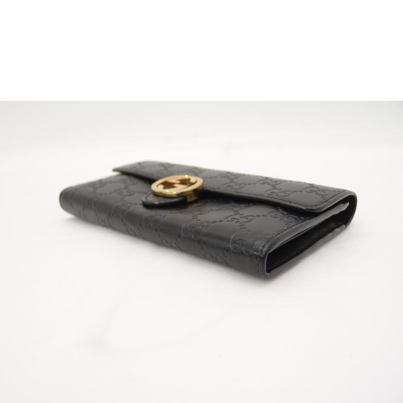 ＧＵＣＣＩ グッチ　黒　レザー　/インターロッキングＧグッチシマ二つ折り長財布／ブラック/369663//534***/ABランク/69