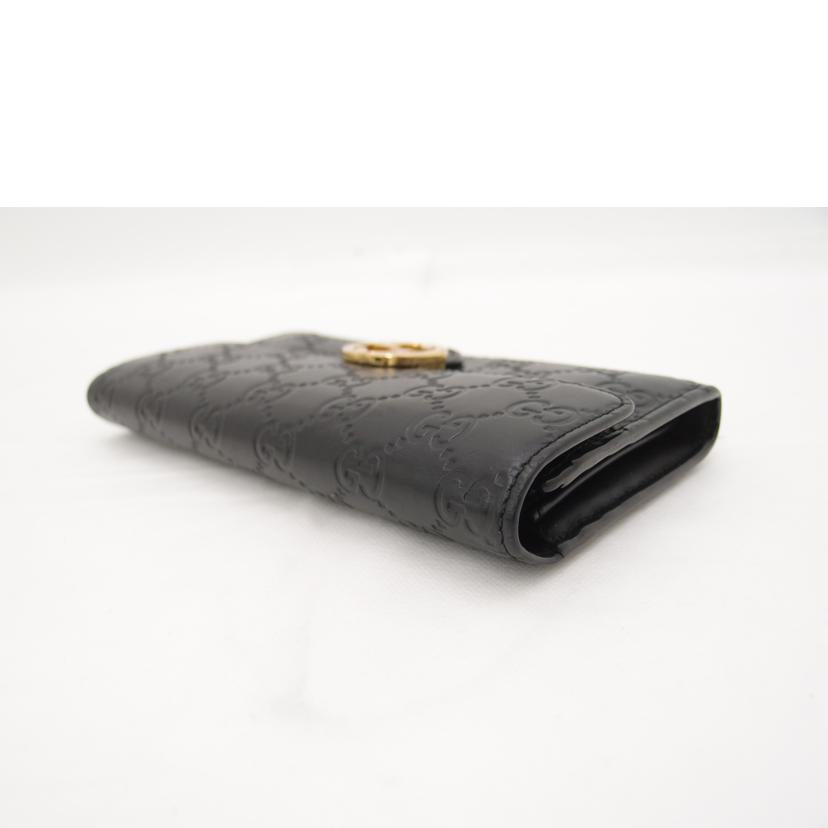 ＧＵＣＣＩ グッチ　黒　レザー　/インターロッキングＧグッチシマ二つ折り長財布／ブラック/369663//534***/ABランク/69