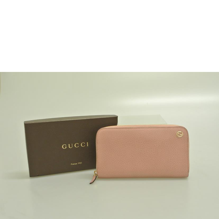 ＧＵＣＣＩ グッチ/インターロッキングＧラウンドジップ長財布ピンク/449347//525040/ABランク/87