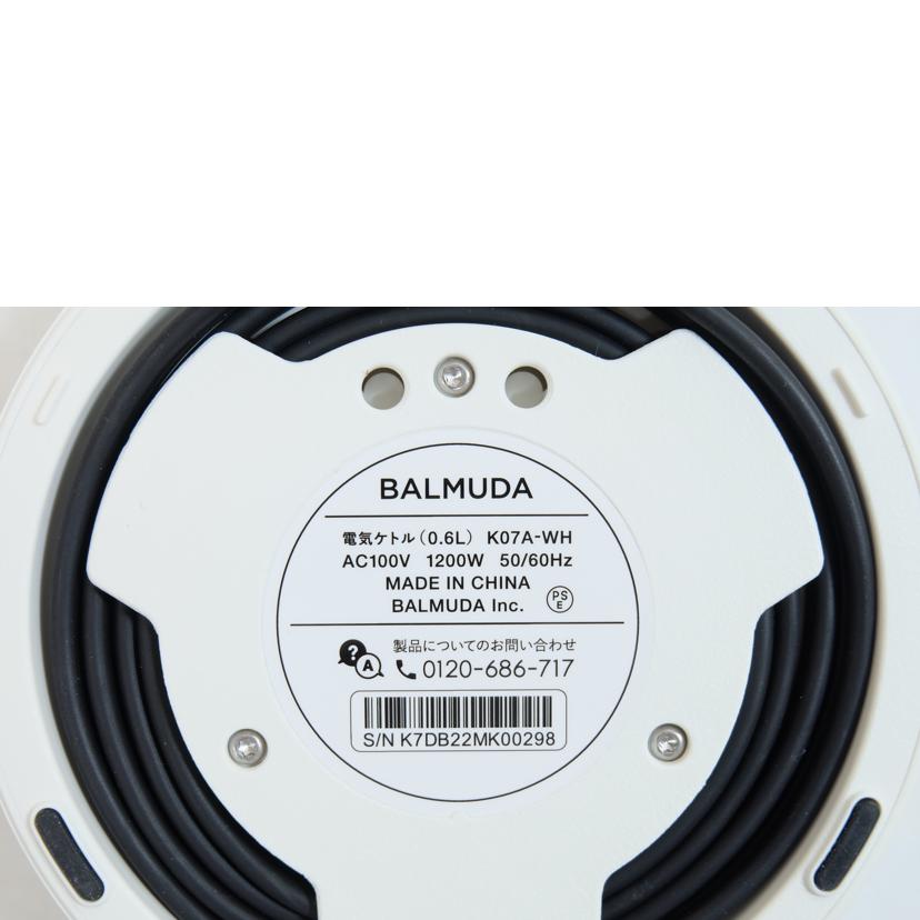 ＢＡＬＭＵＤＡ バルミューダ/電気ケトル/K07A-WH//K7CB22MK00298/Aランク/71