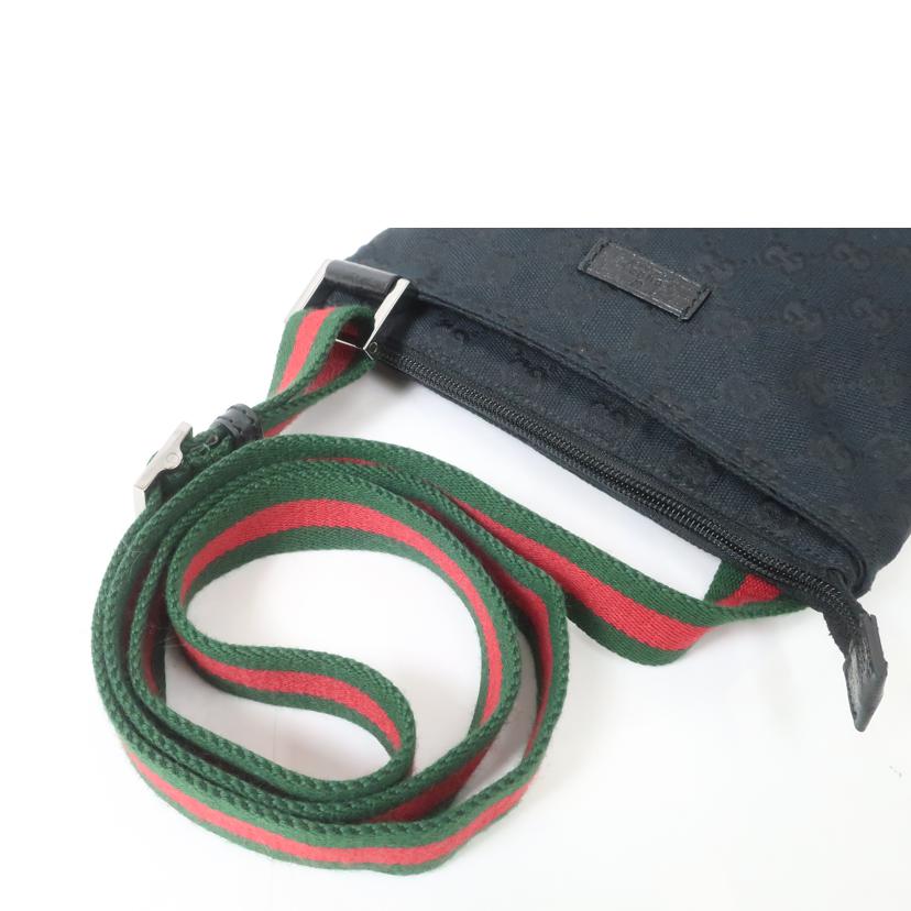 専用■グッチ ショルダーバッグ GGキャンバス レザー シェリーライン ブラック GUCCI グッチ GGキャンバス シェリーライン ショルダーバッグ