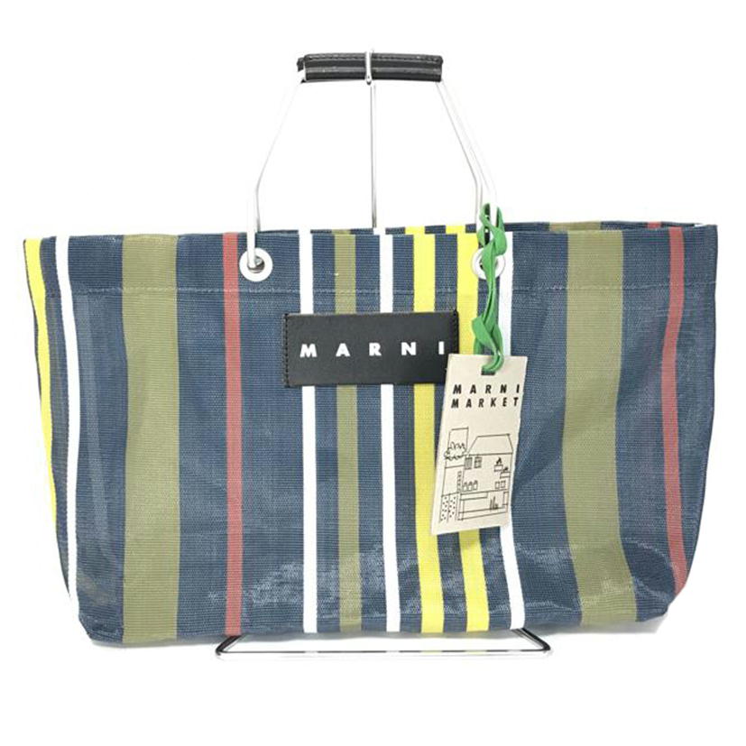 ＭＡＲＮＩ マルニ/フラワーカフェ　トートバッグ　ネイビーストライプ//Aランク/51