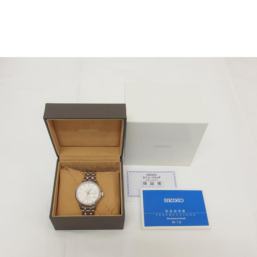 SEIKO セイコー プレサージュ　自動巻　日付針　パワーリザーブ　箱　コマ3 セイコー SEIKO プレサージュ 自動巻 日付針 パワーリザーブ 箱